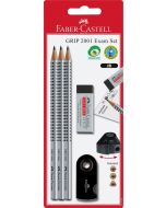 FABER CASTELL Bleistift-Set Grip 2001 silber/schwarz 3 Stück 