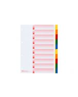 Register Kolmaflex blanko A4 mehrfarbig, 10-teilig 