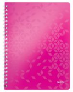 LEITZ Spiralbuch WOW A4 80 Blatt kariert pink