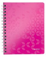 LEITZ Spiralbuch WOW A5 80 Blatt liniert pink