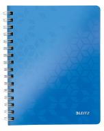 LEITZ Spiralbuch WOW A5, 80 Blatt, kariert blau