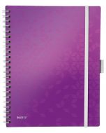 LEITZ Spiralbuch WOW A4 80 Blatt liniert violett