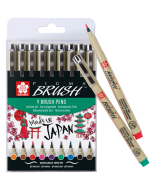 TALENS Sakura Pigma Brush Pen Set 9 Farben 