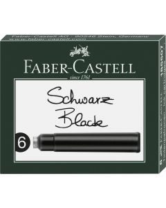 FABER CASTELL Tintenpatrone schwarz 6 Stück