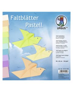 Faltblätter Pastell-Farben 20x20cm, 10 Pastellfraben, 100Blatt