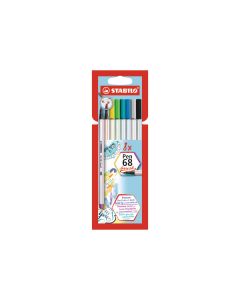 STABILO Pen 68 brush Fasermaler, 8 Stück