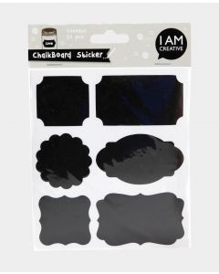 I AM CREATIVE Chalkboard Sticker Schwarz, 4 Blatt