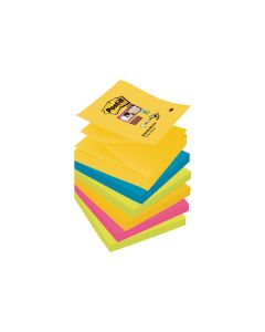 Block Super Sticky Z-Notes 5-farbig, 6x90 Blatt 76x76mm 
