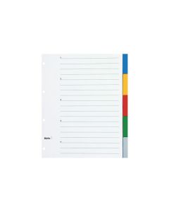 Register PP farbig A4 5-teilig, blanko, überbreit 