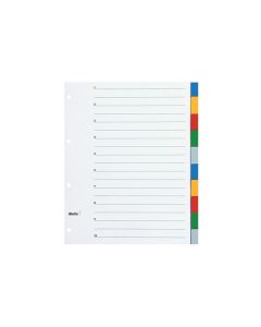 Register PP farbig A4 10-teilig, blanko, überbreit 