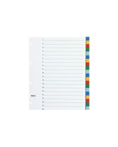 Register PP farbig A4 20-teilig, blanko, überbreit 