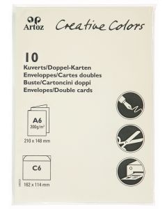 ARTOZ Doppelkarten mit Couvert elfenbein A6/C6