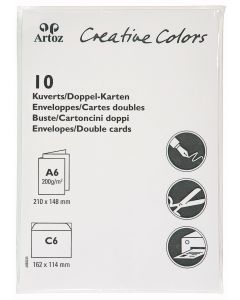 ARTOZ Doppelkarten mit Couvert weiss A6/C6