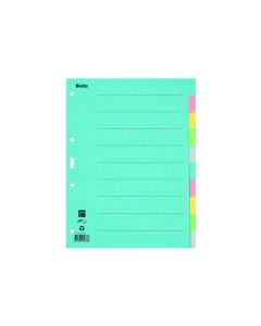 Register Karton farbig A4 10-teilig, blanko 