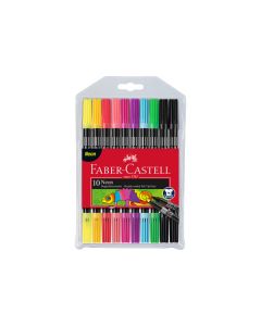 Faber Castell Doppelfasermaler 0,5mm/1,5mm neon, assortiert 10 Stück 