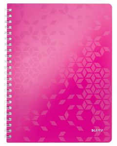 LEITZ Spiralbuch WOW A4 80 Blatt liniert pink