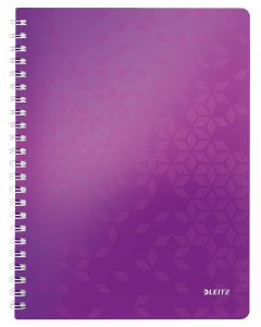 LEITZ Spiralbuch WOW A4 80 Blatt liniert violett