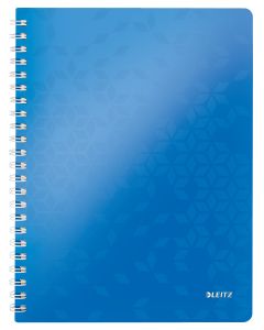 LEITZ Spiralbuch WOW A4 80 Blatt kariert blau