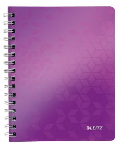 LEITZ Spiralbuch WOW A5 80 Blatt liniert violett