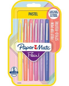 Faserschreiber Flair Pastell 0.7mm, 6er Etui